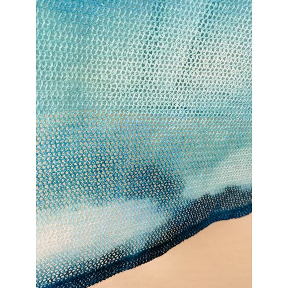 Style & Co Women's Teal Floral Blouse Sheer Front Netting Back Tank Top Size XXL - Picture 7 of 10